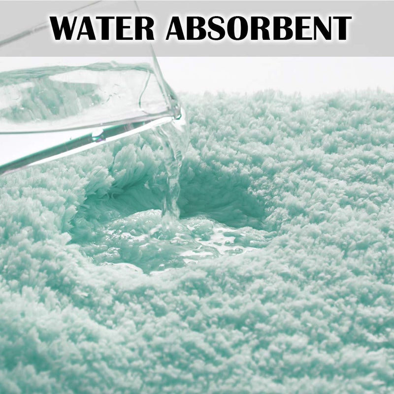 Suchtale Non Slip Bath Mat (20 x 32, Aqua) - Soft Microfiber Shaggy, Thick Plush, Machine Washable - Image 5